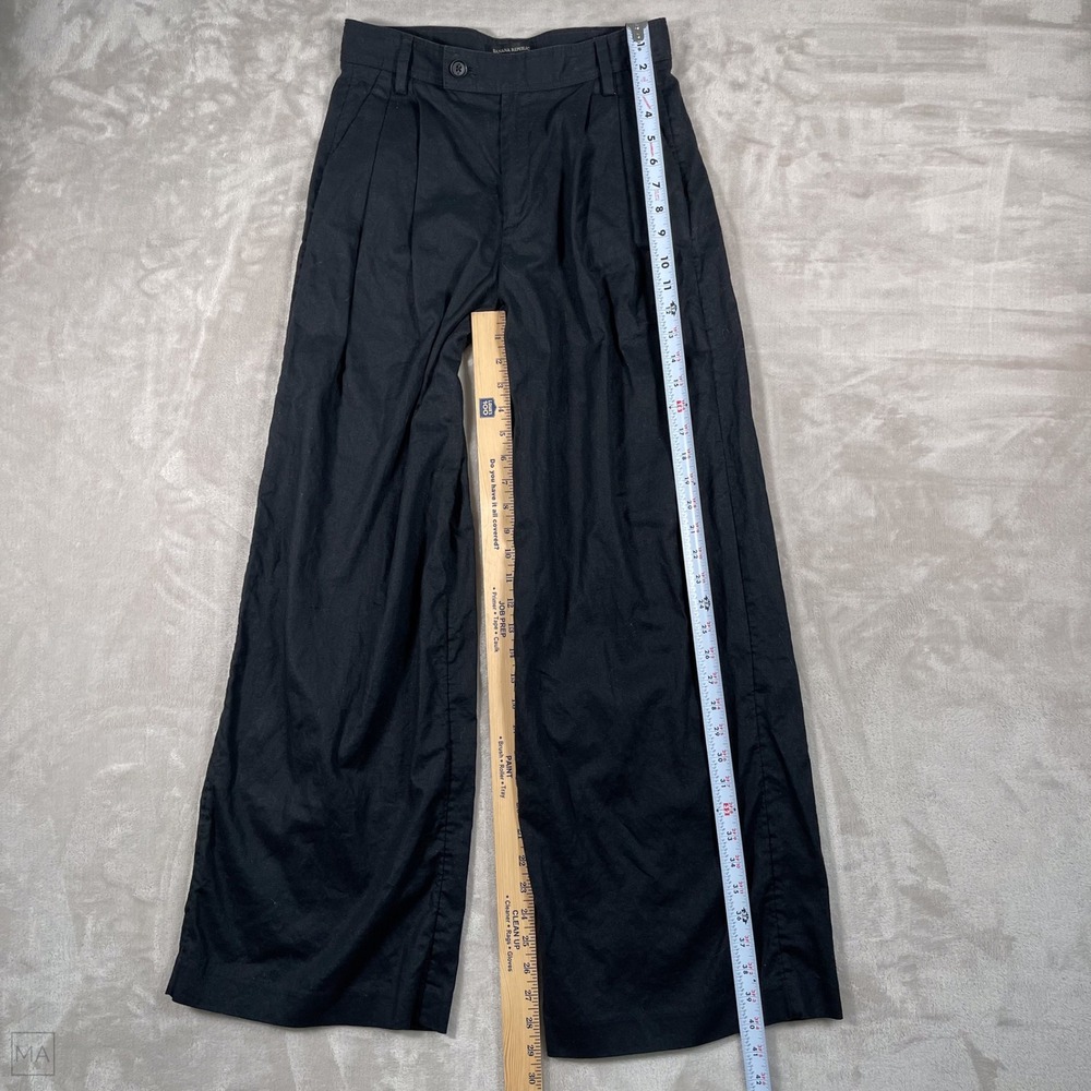 Banana Republic Factory Women's Pants Linen Blend Wide Leg Minimalist 4 Black - Picture 6 of 8